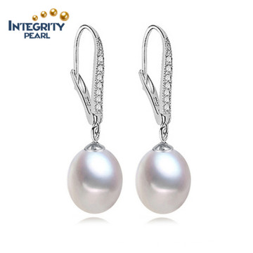 Latest Design of Natural Freshwater Pearl Earrings 8-9mm Drop High Quality Classic Pearl Earring